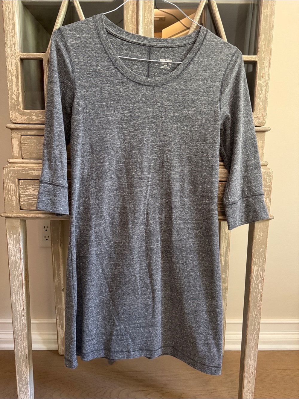 Mossimo Supply Co. Heather Gray Scoop Neck Midi Dress